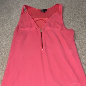Coral Sleeveless Top w/ Zipper